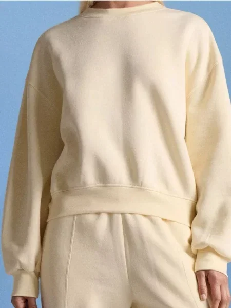 Світшот із обробкою гумкою світло-жовтий жовтий