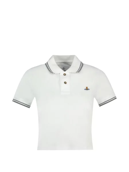 Scurt tricou polo Vivienne Westwood cu broderie alb