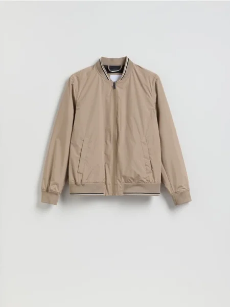Reserved Kurtka bomberka ze stójką beżowy