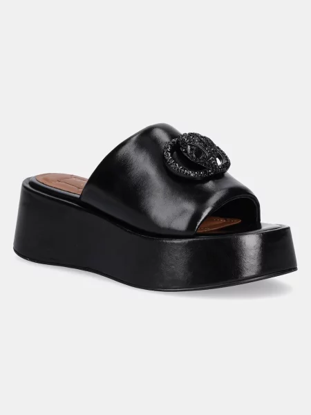Кожени чехли Kurt Geiger London Chelsea Flatform Mule Dr с платформа черно
