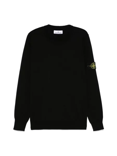 Sweter Stone Island wełniany casual z kamieniami czarny