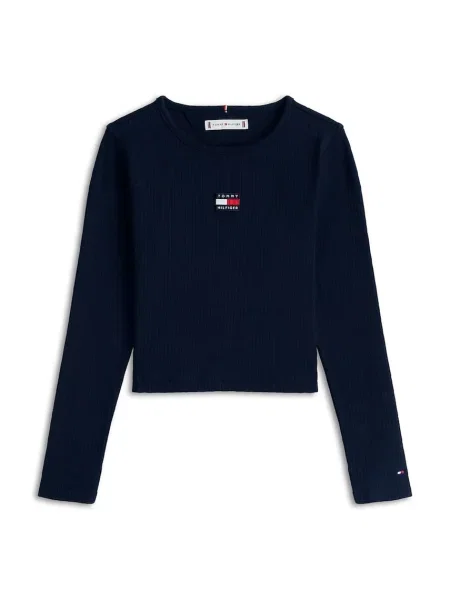Tommy Hilfiger majica dugih rukava za djecu s pamukom plava