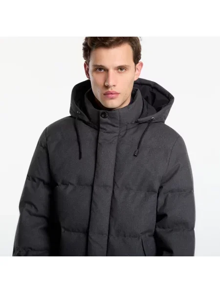Bunda Gant Flannel Down Jacket Black Grey M černá