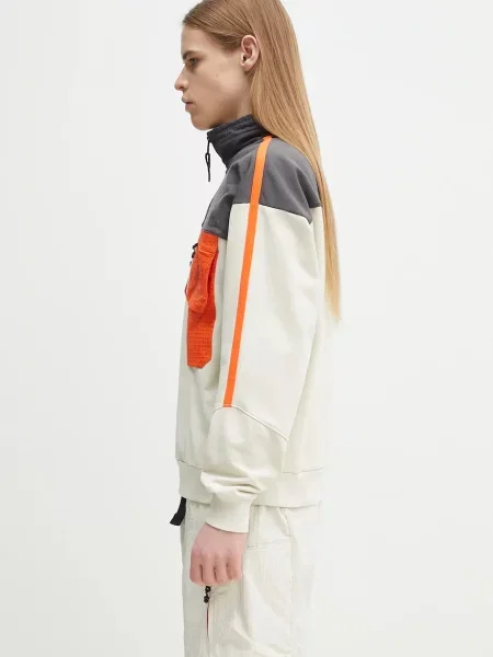 Napapijri bluza z domieszką wełny B-Tusco Hz wzorzysta beżowy