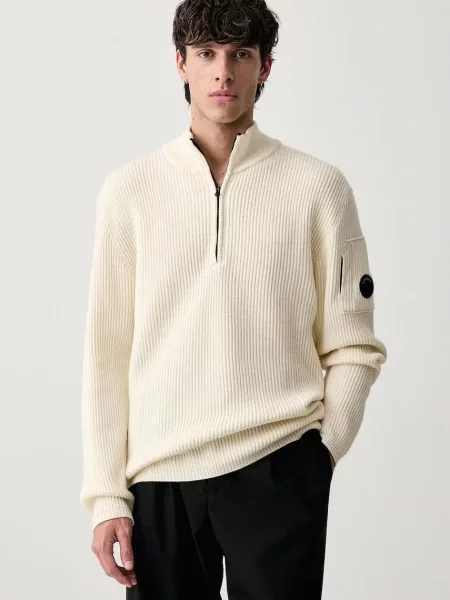 C.P. Company sweter z wełną beżowy