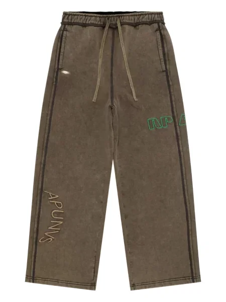 Pantaloni Aape By A Bathing Ape cu broderie maro