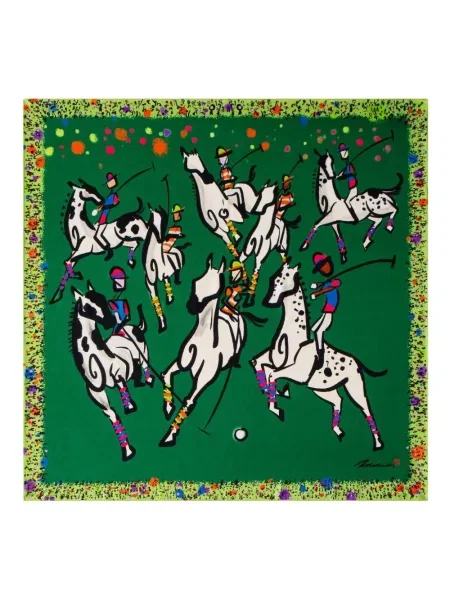 Svileni šal Shanghai Tang s printom zelena