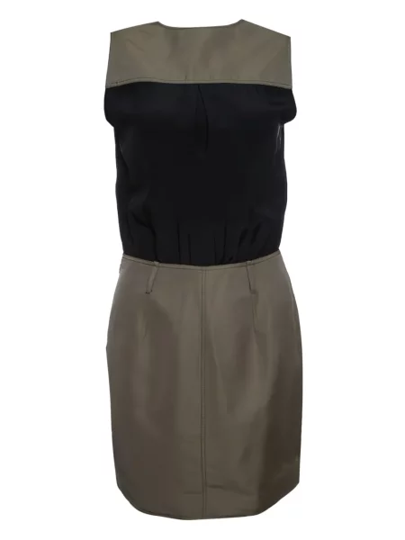 Rochie Victoria Victoria Beckham de mătase de costum verde