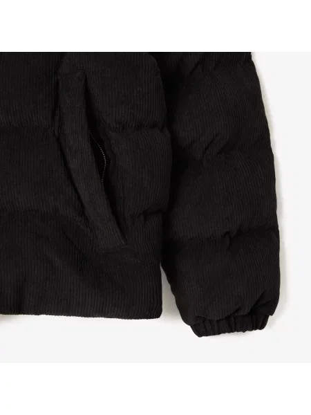 Lacoste Pikowana Kurtka Z Sztruksu czarna