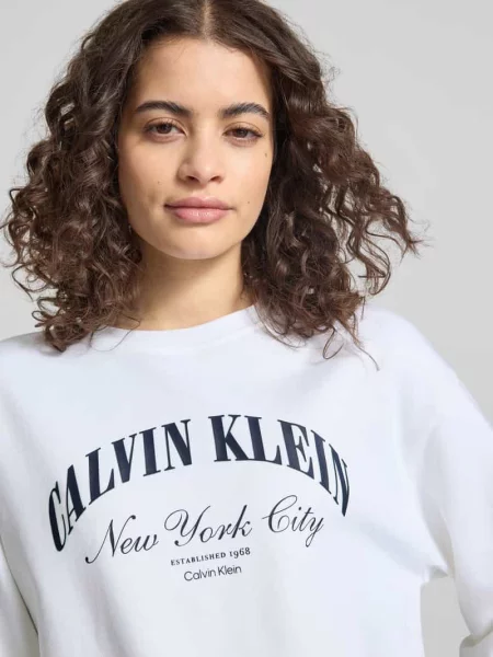 Bluza z nadrukiem z logo model GRAPHIC' Calvin Klein Jeans biała