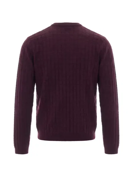 Pulover Emporio Armani cu decolteu rotund violet