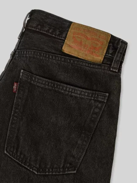 Jeansy o kroju baggy z czystej bawełny 5 kieszeni Levi's czarne