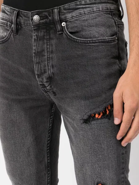 Szakadt skinny skinny farmernadrág Ksubi fekete