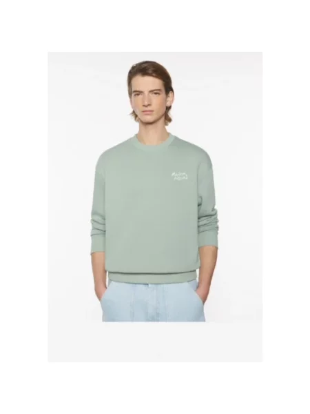 Bluza Maison Kitsune z nadrukiem z dżerseju zielona