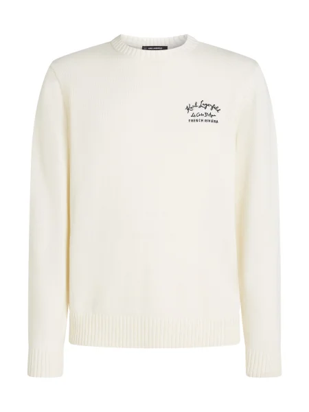 Karl Lagerfeld Pulover CÃ´te D'Azur natural alb