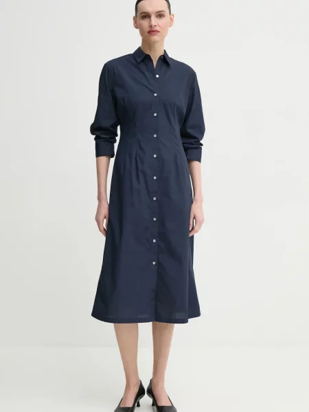 Theory rochie marin midi evazati albastru