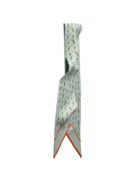 Fular Prada de mătase skinny fit verde