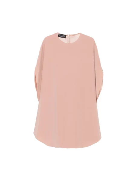 Sukienka Gianluca Capannolo z okrągłym dekoltem różowa