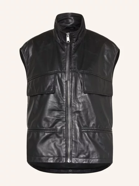 AllSaints bezrękawnik skórzany FLOR czarna