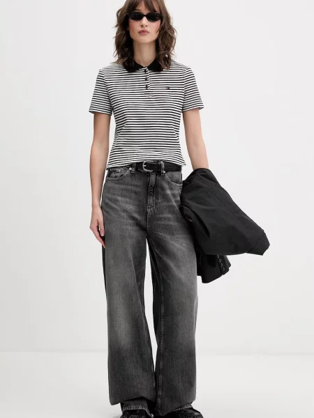 Tommy Jeans rifle wide leg dámske čierna
