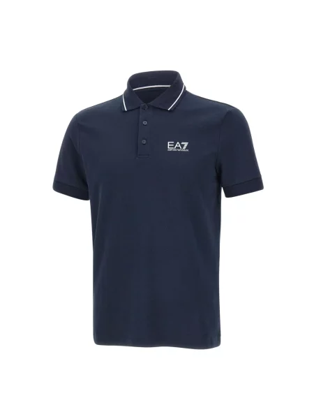 Emporio Armani polo granatowy z nadrukiem niebieska