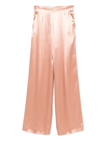 Pantaloni Alberta Ferretti din satin roz