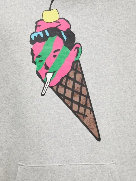 Hanorac cu glugă Icecream cu imagine gri