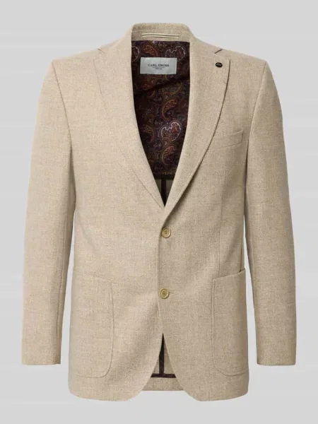 Marynarka na 2 z kołnierzem z połami model ‘Tebbo’ Carl Gross beżowa