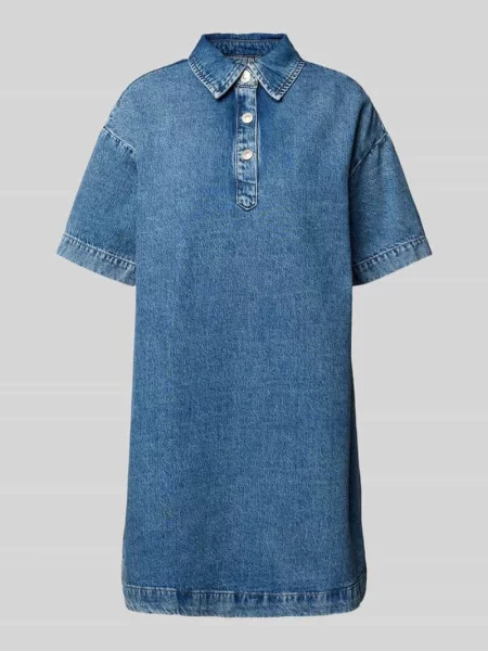 Sukienka jeansowa o linii A z czystej bawełny model ‘KENYA’ Pieces niebieska