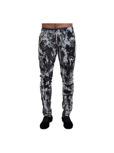 Tie dye skinny spodnie Dolce And Gabbana wiązane