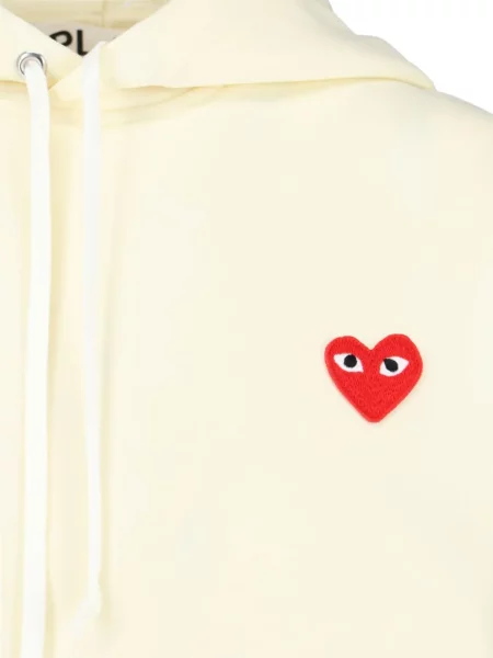 Суичър с качулка Comme Des Garçons Play със сърца жълто