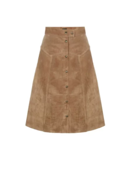 Spódnica midi Belstaff w kształcie litery A brązowa