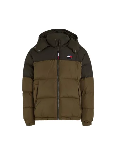 Kurtka Tommy Jeans z kapturem brązowa