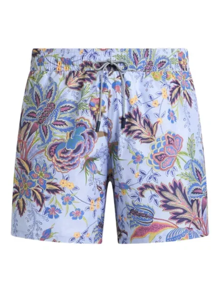Slip de baie Etro cu model floral cu imagine albastru