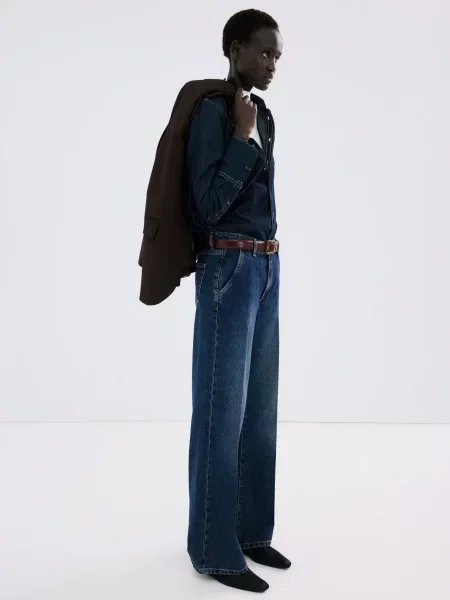Широкі джинси MANGO синій