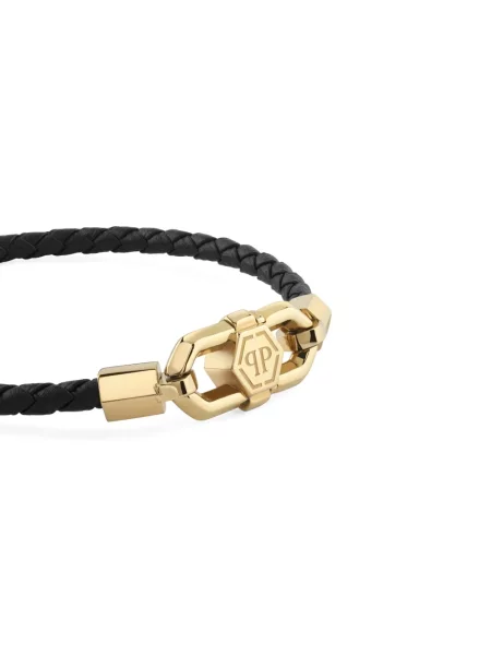 Brăţară Philipp Plein din piele auriu