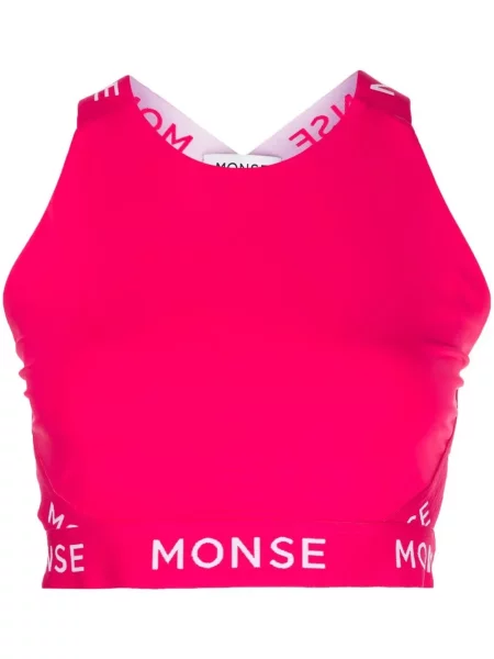 Top Monse cu imagine cu gât halter roz