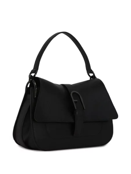 Geantă Furla din piele cu autograf negru