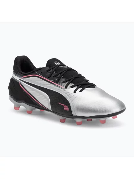 Кросівки футбольні PUMA King Match FG/AG puma silver/puma black/sun struck/puma white білі