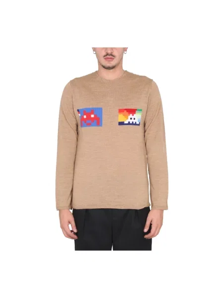 Dzianinowy sweter Comme Des Garcons beżowy