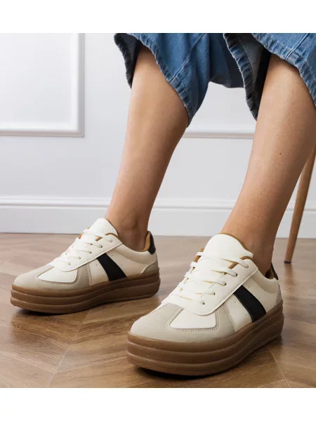Sneakerși D/ceo cu platformă bej