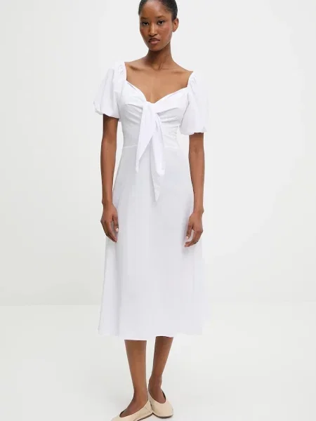Answear Lab sukienka mini prosta biały