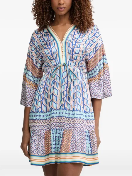 Rochie mini Hale Bob cu imagine cu imprimeu geometric albastru