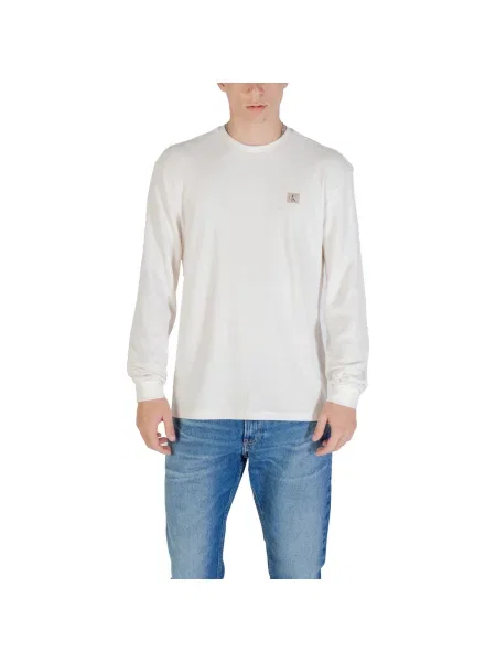 Majica dugih rukava Calvin Klein Jeans bijela