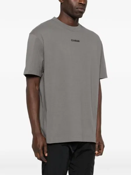 Tricou Ciaran cu broderie gri