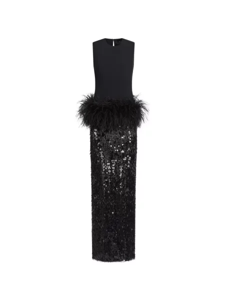 Rochie maxi Taller Marmo cu pene negru