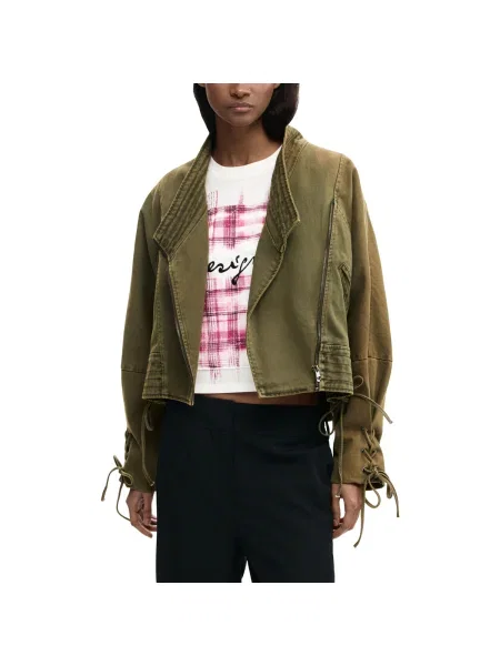 Cropp geacă de blugi Desigual din piele kaki