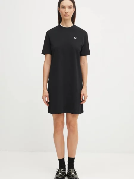 Fred Perry rochie mini oversize negru