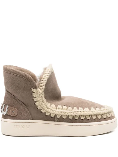 Botine Mou din piele de căprioară gri