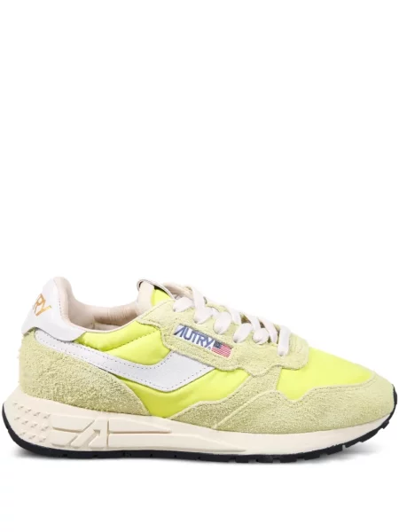 Sneakerși Autry cu șireturi cu imagine din dantelă galben